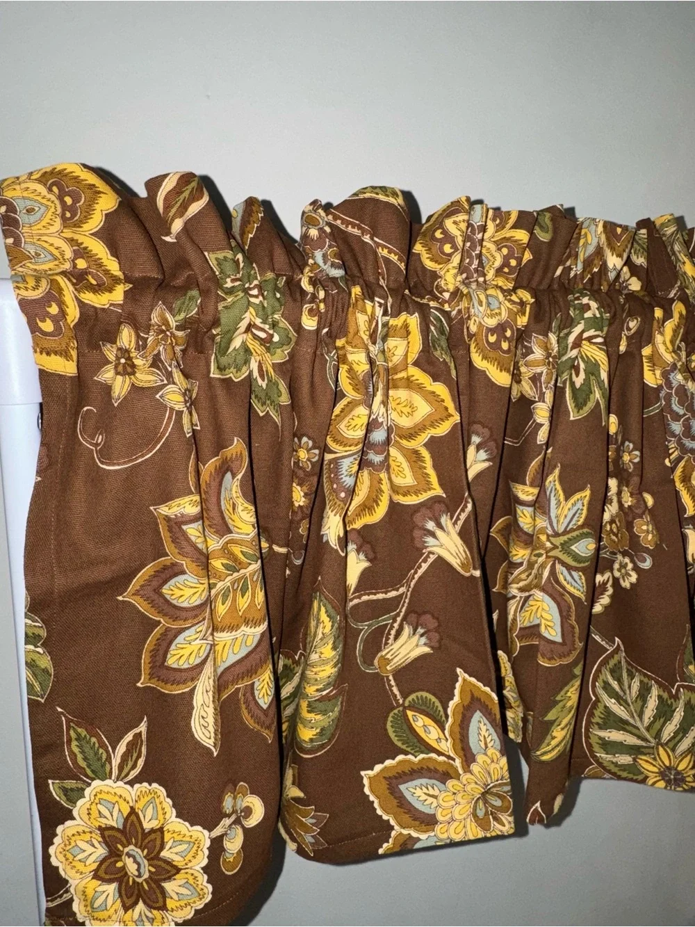 New Set Of 2 Brown Floral Valance